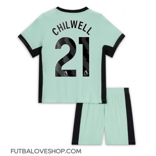 Dres Chelsea Ben Chilwell #21 Tretina pre deti 2023-24 Krátky Rukáv (+ trenírky)